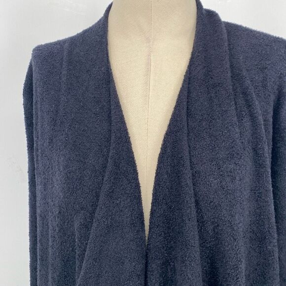 Barefoot Dreams Cozychic S/M‎ Lite Island Wrap Cardigan Black Pockets Open Front - Picture 10 of 16